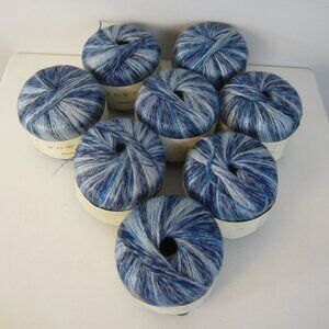 Lot 8 Skeins Rowan Damask Blue Mixed Linen Blend DK Weight Yarn 47 Blues New